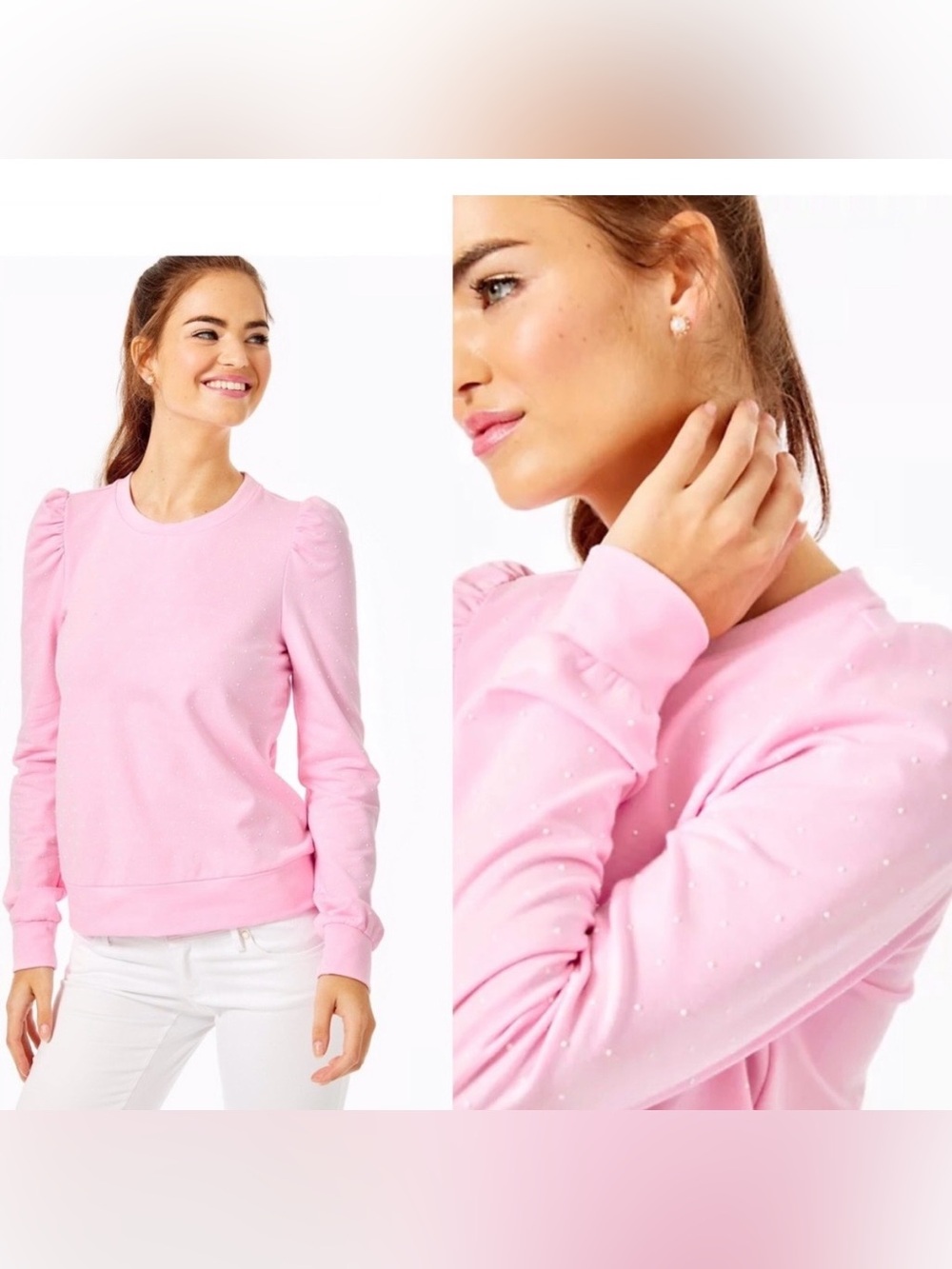 Lily Pulitzer Jansen Pearl Sweatshirt.